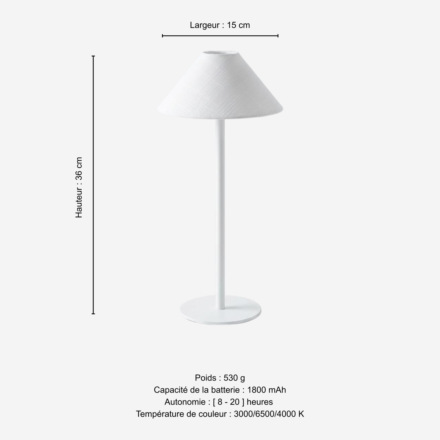 Le Midi – Rechargeable table lamp with dimmable brightness and soft light