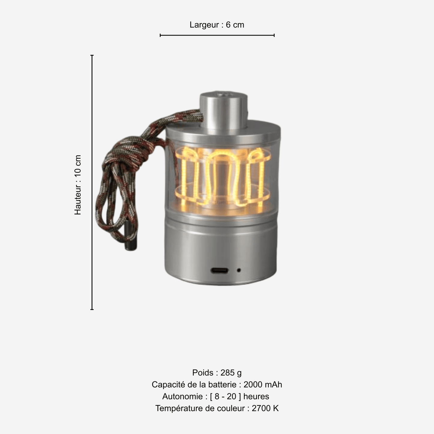 Filament – Rechargeable Table Lamp with Warm 2200K Light